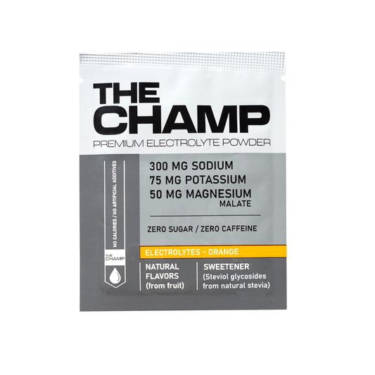 THECHAMP – SOCKERFRITT ELEKTROLYTPULVER APELSIN 12-PACK